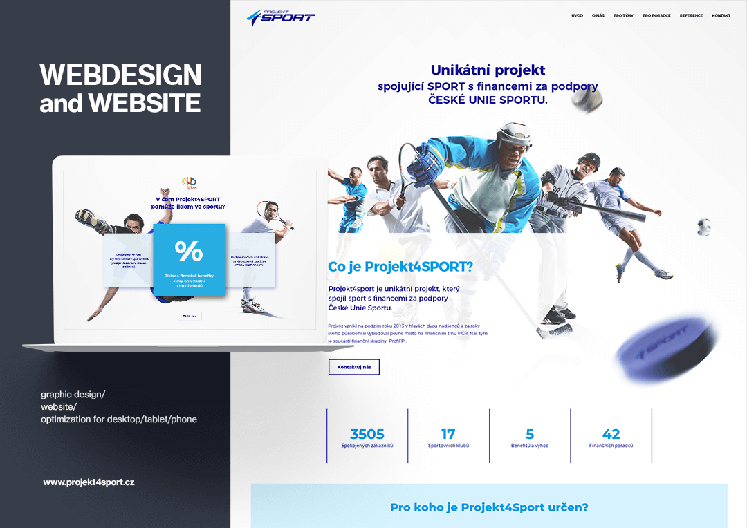 Webové stránky Tábor od Zest Brand pro Projekt 4 sport