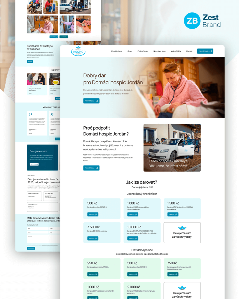 Tvorba webu pro Domácí Hospic Tábor od Zest Brand