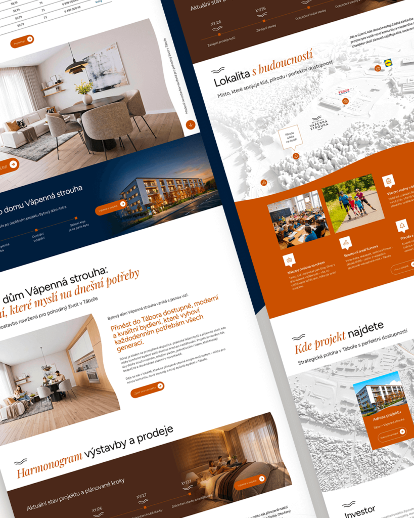 Tvorba webu pro developerský projekt Vápenná strouha Tábor od Zest Brand